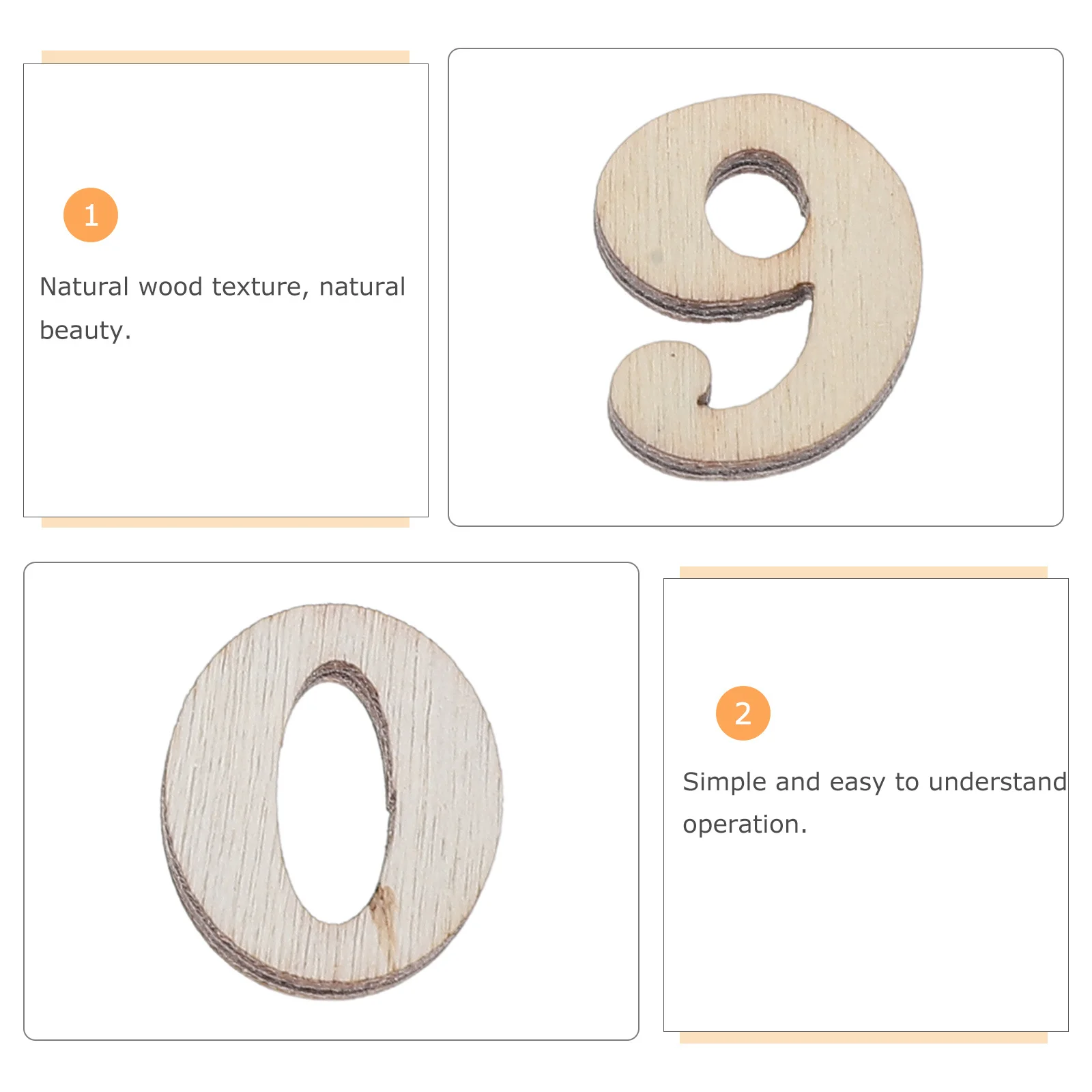 400 قطعة أرقام خشبية تعليمية طبيعية غير مكتملة 0-9 رقائق خشبية صغيرة لتقوم بها بنفسك الحرف سكرابوكينغ مشاريع فنية للديكور المنزلي