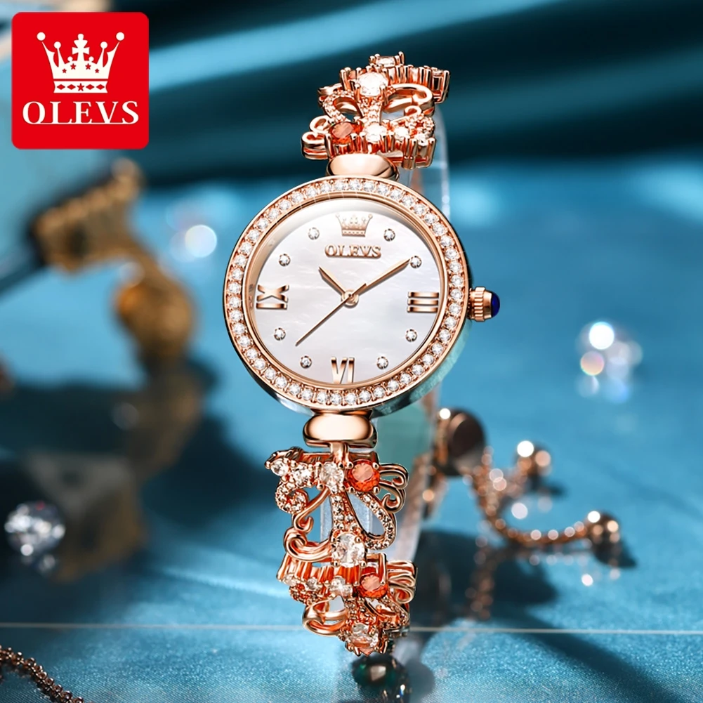 

OLEVS Watch for Women Fashion Jewelry buckle Elegant Ladies Dress Wrist Watch Ladies Wristwatch Girls Valentine's Day Gift