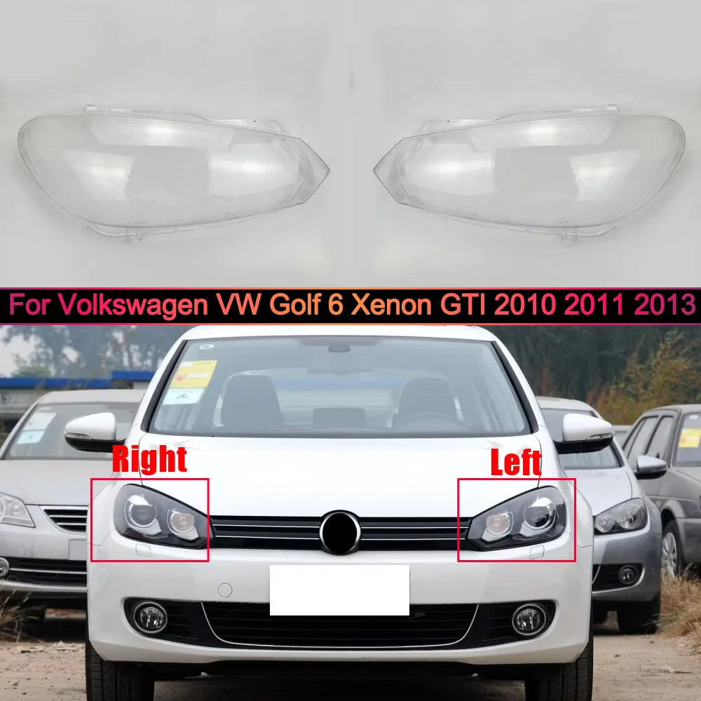 

For Volkswagen VW Golf 6 Xenon GTI 2010 2011 2013 Car Front Headlight Cover Lens Headlamps Transparent Lampshad Lamp Shell Masks
