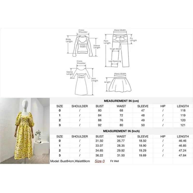 Alta qualidade verão praia estilo verão feminino midi vestido amarelo floral impressão cortar rendas puff manga linho
