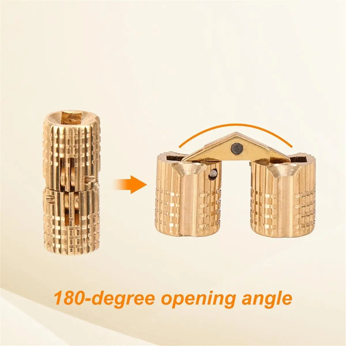 8mm Hidden Brass Hinges with Drill Bit,180° Hidden Cabinet Hinges for Jewelry Wooden & Ring Box DIY Crafts