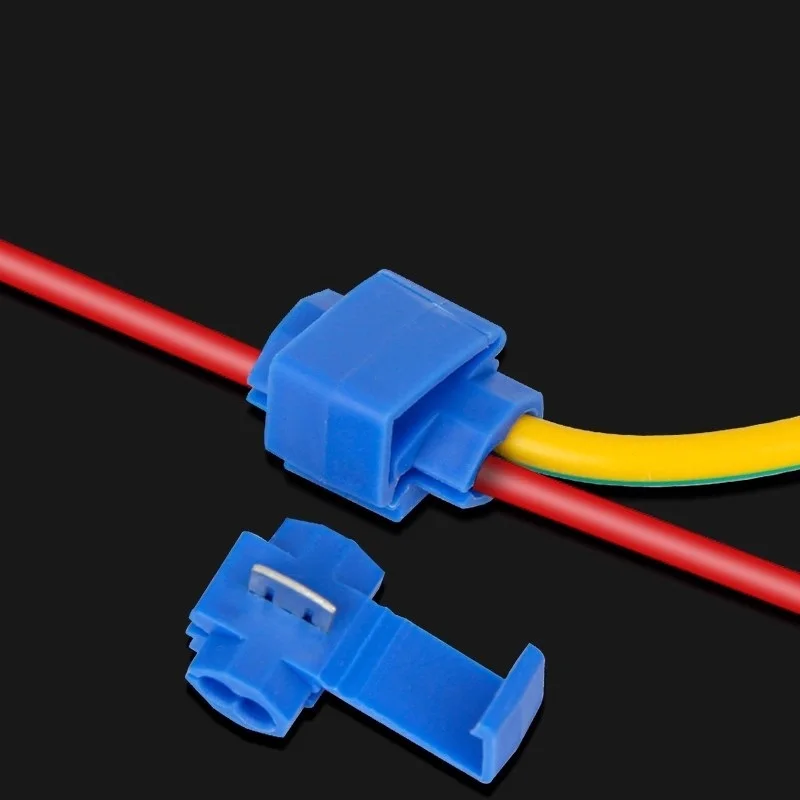 50pcs Wire Cable Connectors Scotch Lock Electric Quick Splice Terminals Crimp Non Destructive Without Breaking Line blue