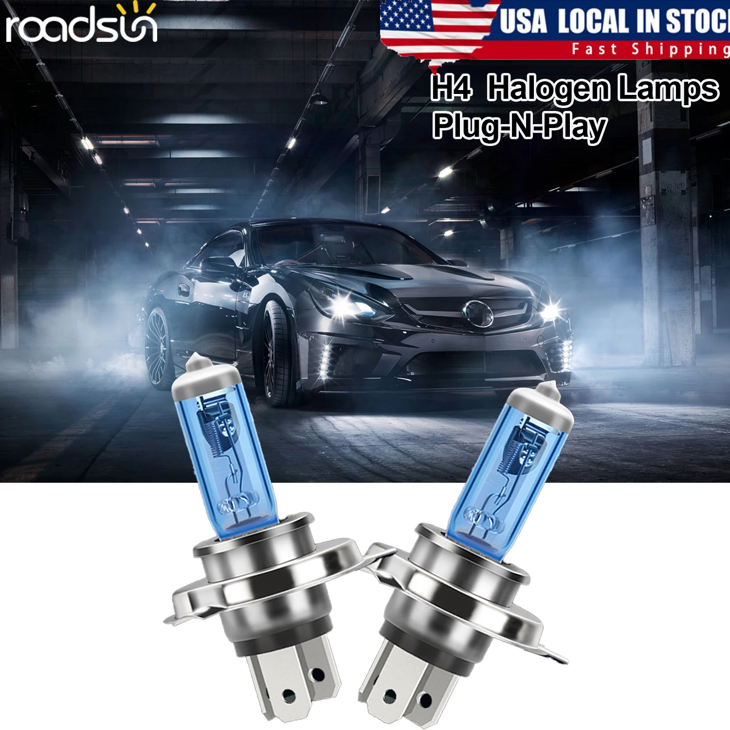 H4 Halogen Bulbs 100W DC12V Super Bright White Cool Blue Hyper 9003 Headlight 6000K Auto Lamp Car Headlights Universal for Car Motors