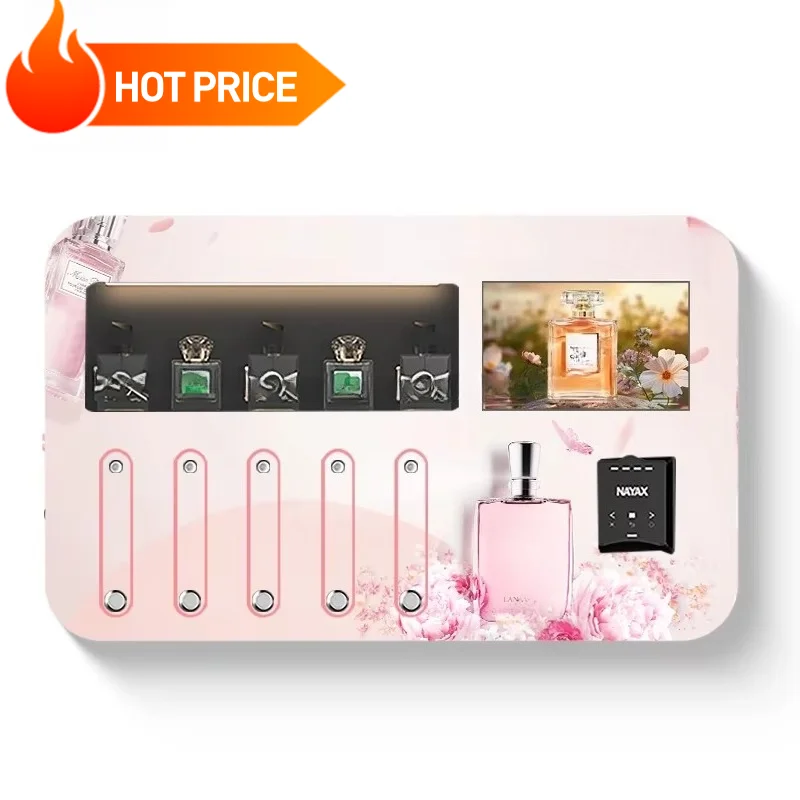 Small Vending Machine Wall Mounted Pink Stickers Perfume Spray Vending Machine With Coin Payment Customized