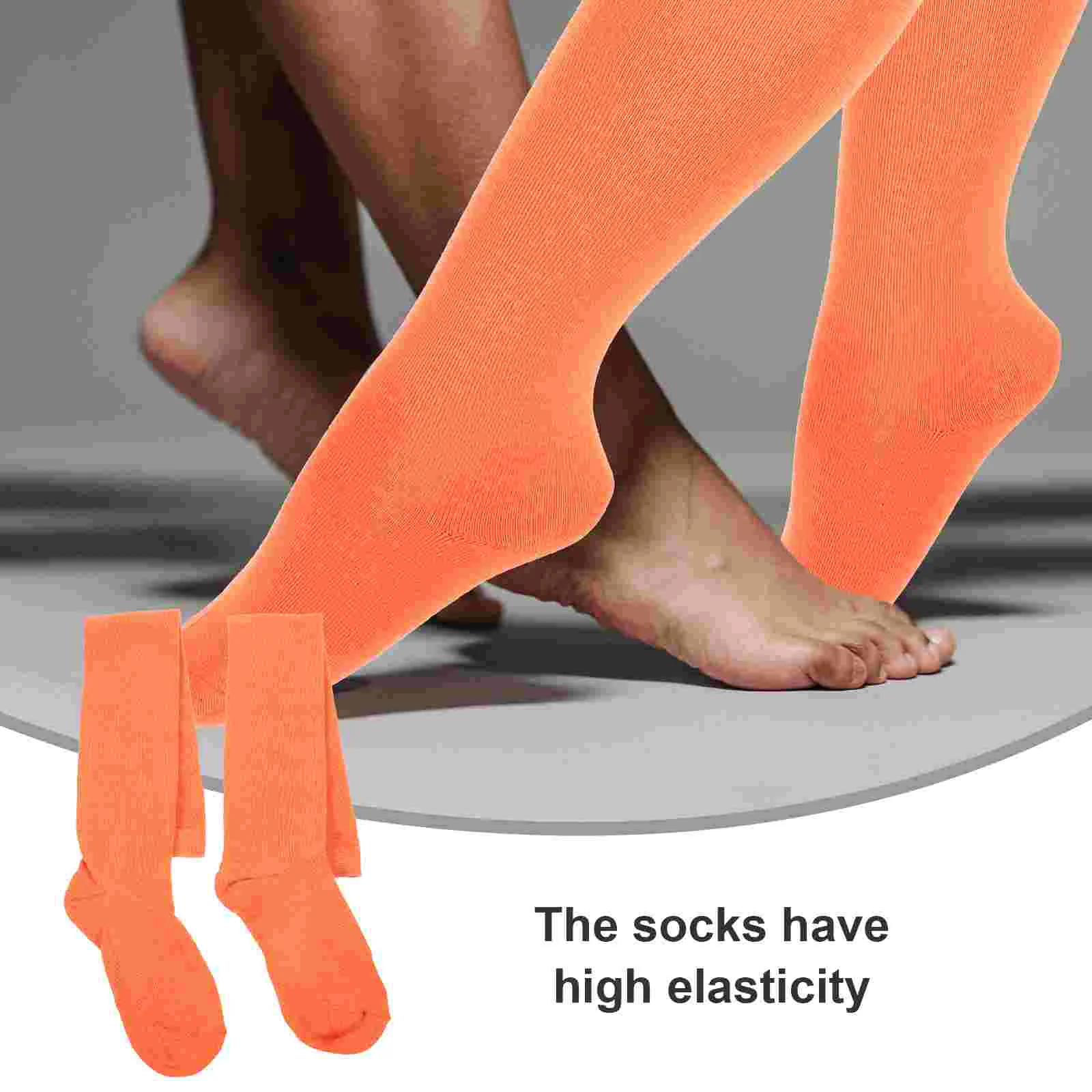 Orange High Socks Gilr Knee Cotton NonSlip SweatAbsorbing Deodorant Thigh Overknee Long Women Decorative Pairs Womens Mid