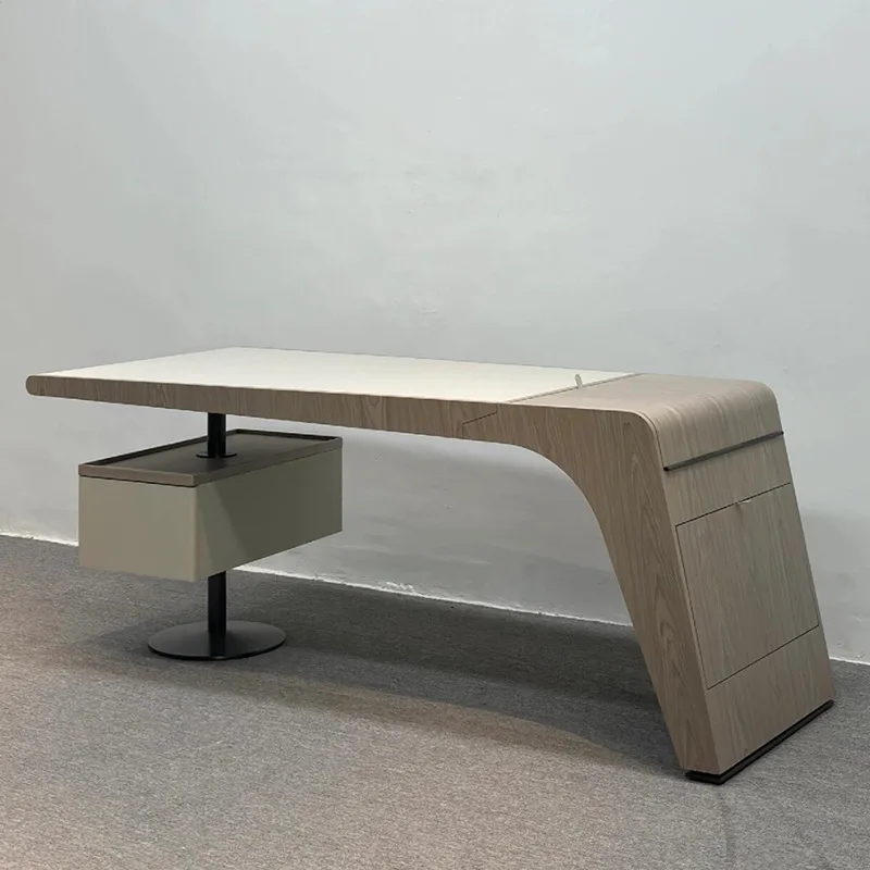

Italian high-end solid wood desk villa modern Italian designer desk office integrated boss