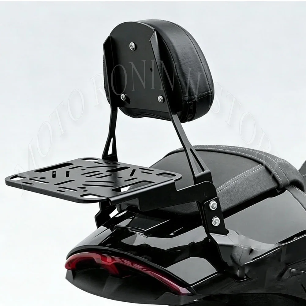 Motorcycle Adjustable Sissy Bar Backrest With Rear Luggage Rack & Saddlebag Bracket Kit For Morbidelli MBP C1002V 2023+ Cruiser