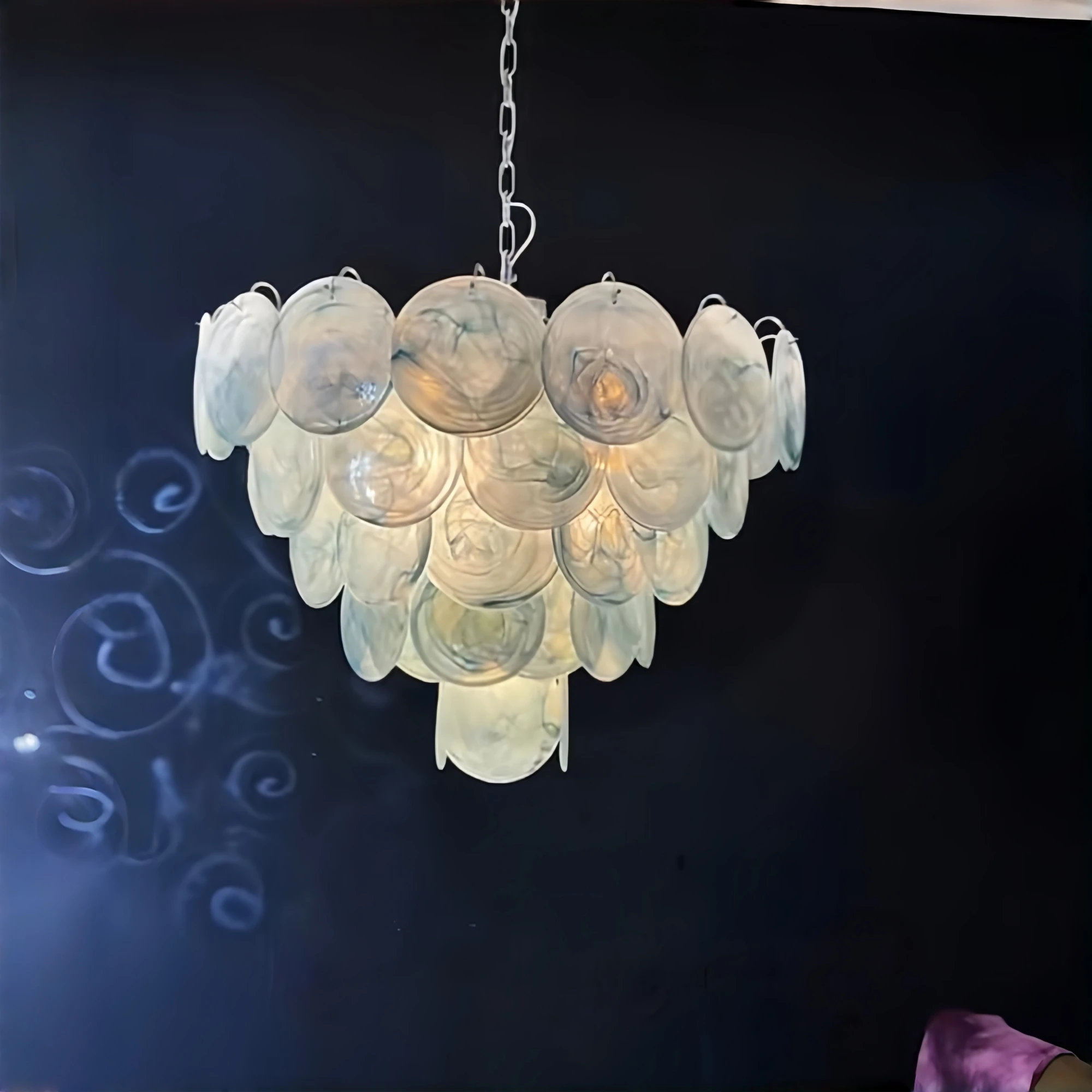 YEBMLP Modern French Style Crystal Chandelier Handcrafted Hanging Light Raindrop Design Lights