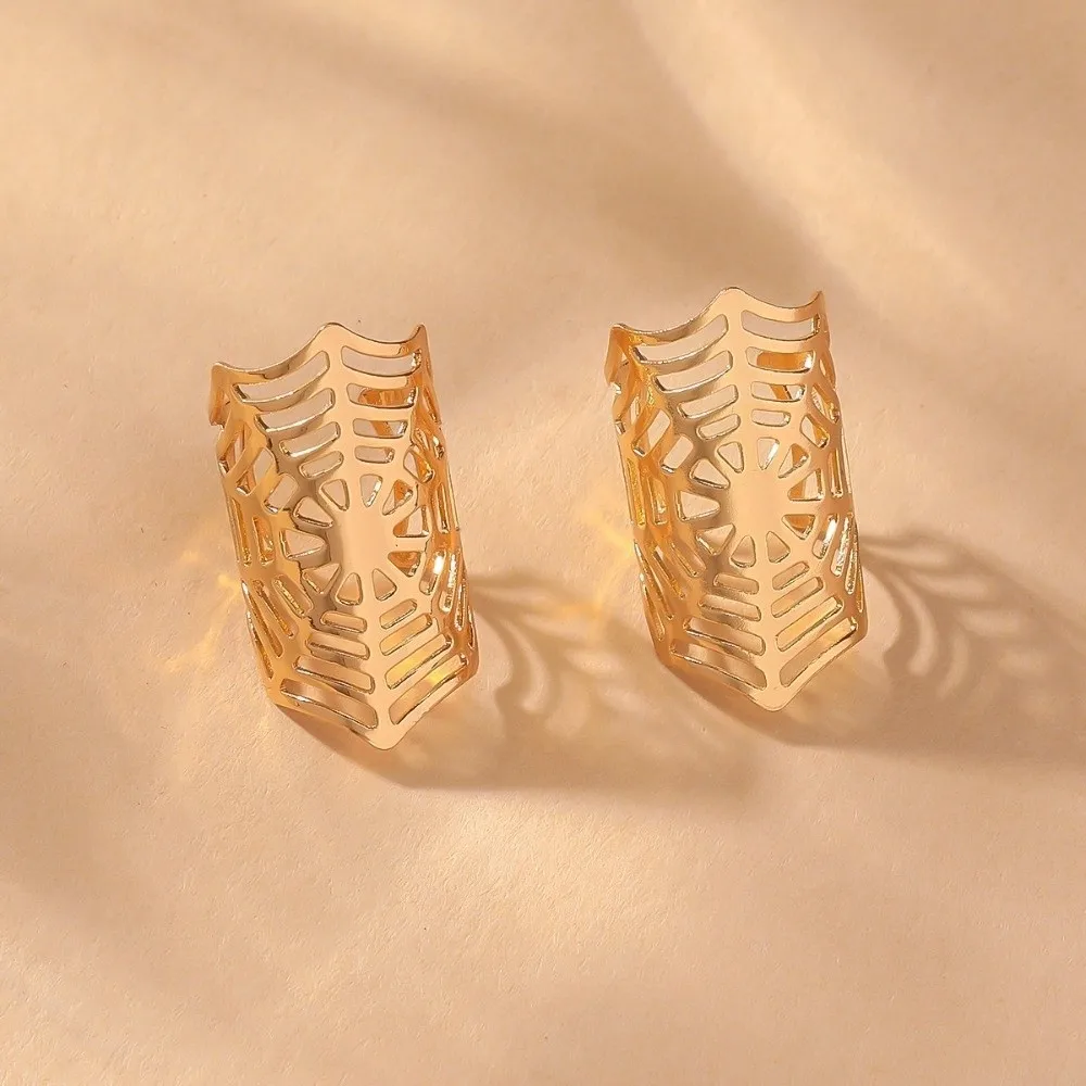 Creative Metal Spider Web Ear Cuff No Piercing Minimalism C-shaped Ear Clips Punk Fake Cartilage Clip Ear Buckle Men