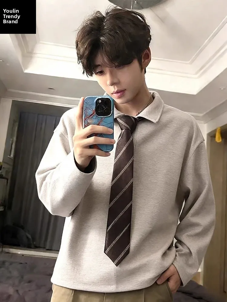 

Мужская зимняя утепленная фланелевая толстовка с воротником-стойкой, узором в виде пшеничных колосьев и завязками, повседневная, удобная верхняя одежда