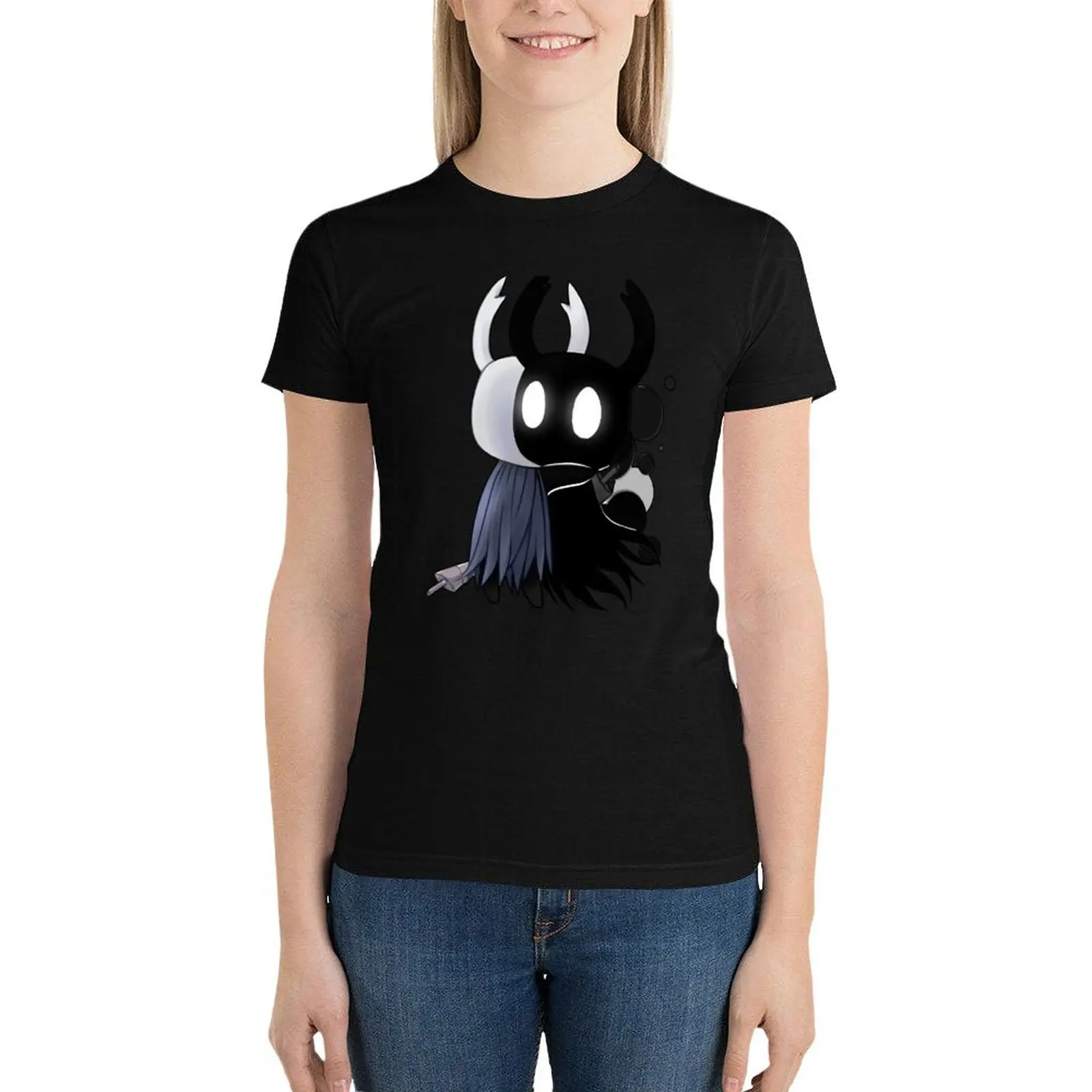 

The Knight Hugs Art Hollow Knight Funny Game T-Shirt quick-drying customs korean Women's clothes