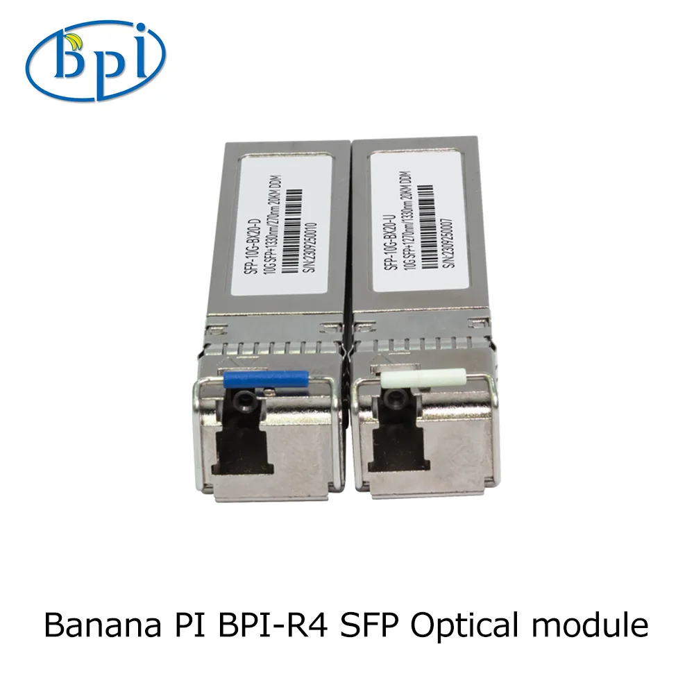 Moduł optyczny Banana Pi BPI-R4 SFP 10G-BX20-U i SFP 10G-BX20-U 20KM Dotyczy BPI-R4