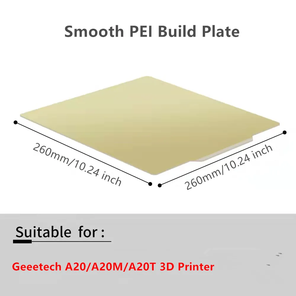 

Geeetech A20M Пружинная сталь Гладкая пластина PEI Съемная гибкая магнитная рабочая пластина 260x260 мм для 3D-принтера A20/A20T