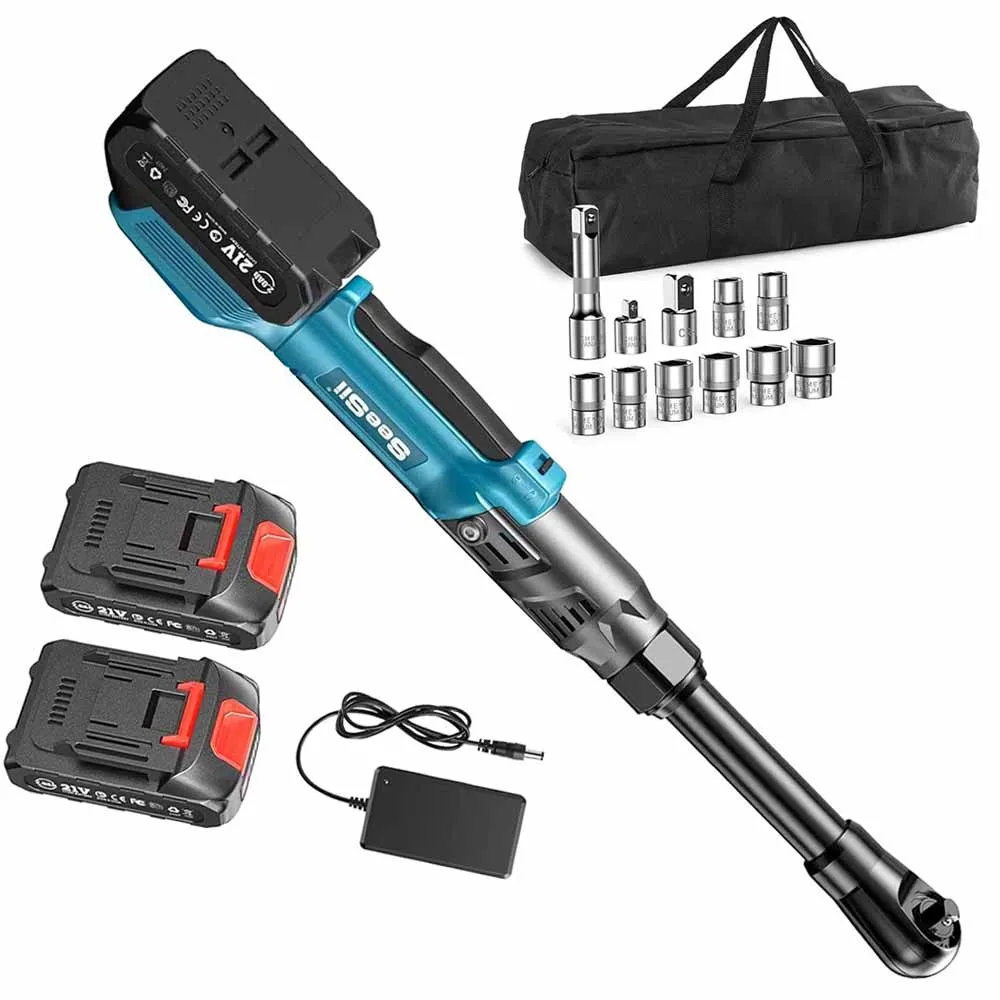 Seesii 3/8 ''80Nm Draadloze Elektrische Sleutel 6'' Uitgebreide Ratelsleutel Elektrische Hoeksleutel Driver Auto Reparatie Tools Set 12V - afbeelding 2