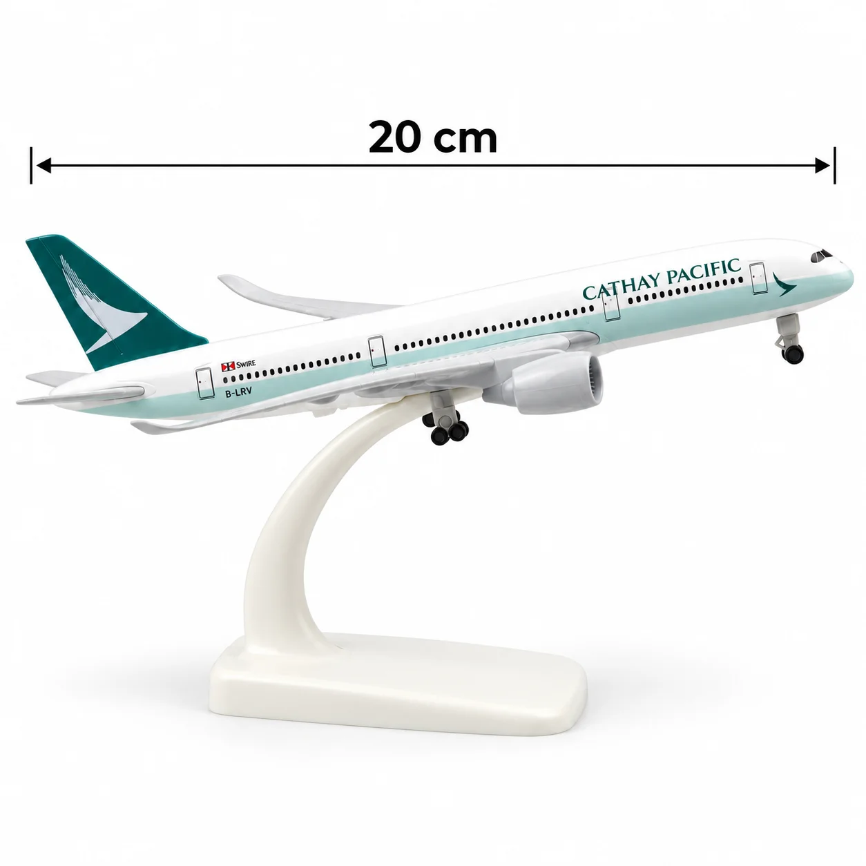 Airbus A350 Cathay Pacific Diecast Metal Plane Model 20cm with Stand Landing Gear Collectible Gift for Collection Desktop Deco