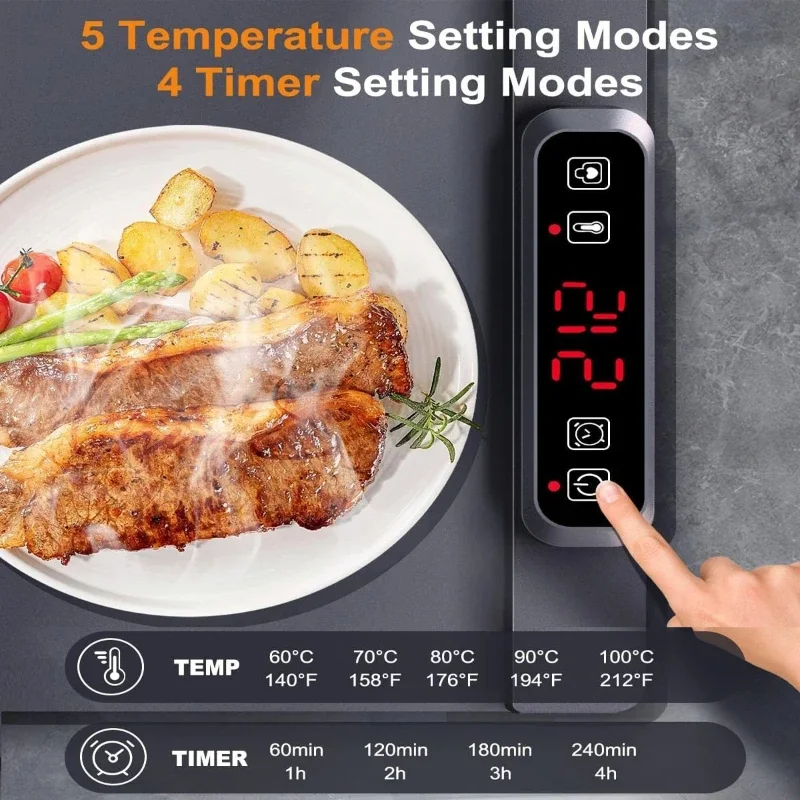 Electric tray temperature setting food heating pad foldable food heater, full surface heating within 10 seconds