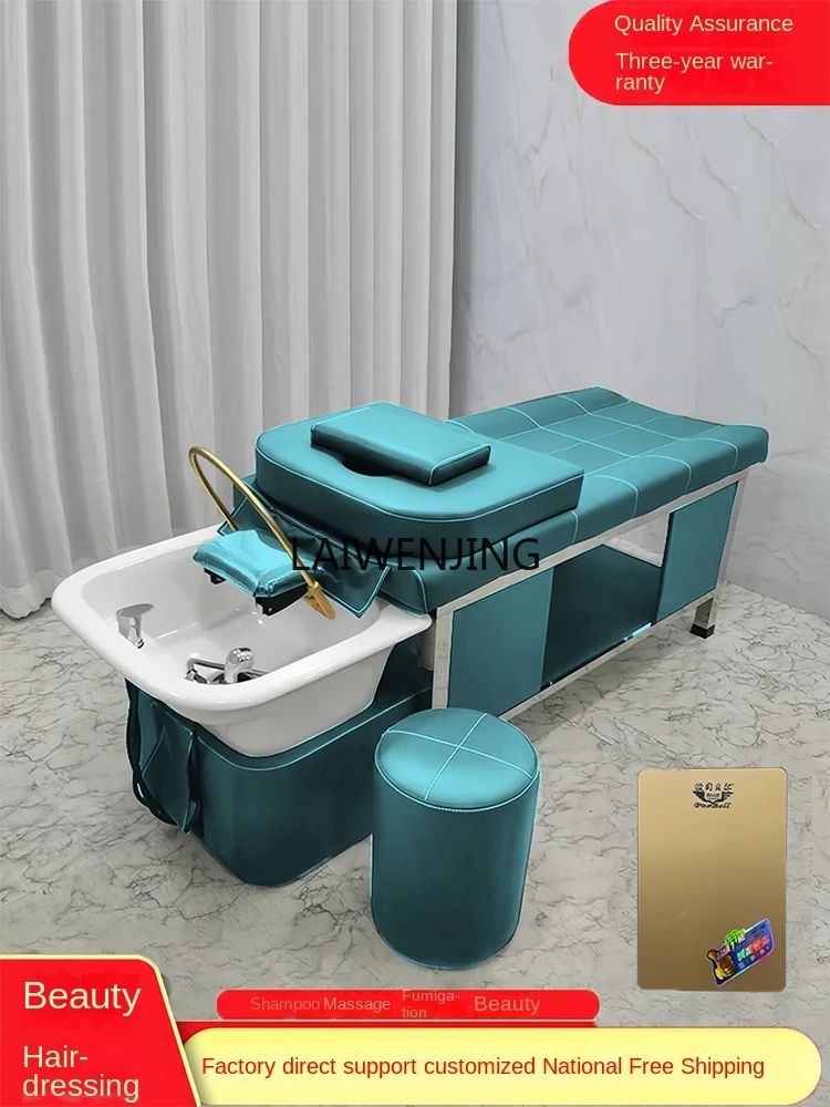 CF barber shop water circulation shampoo bed hair salon special beauty salon water heater ceramic basin ear bed