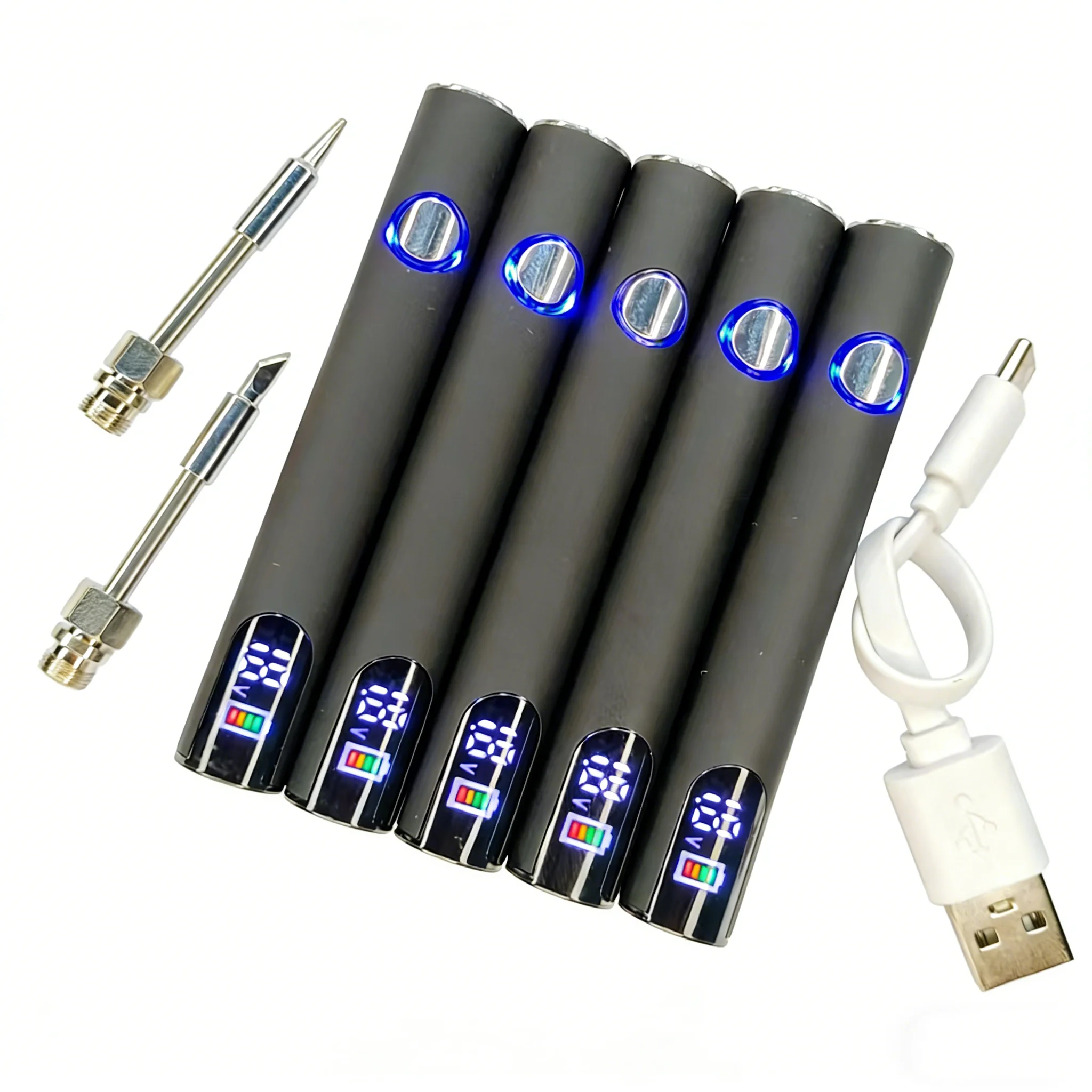 1pcs, LED Digital Screen Display, 510 Thread Battery, 500mAh, Ajustable Voltage Portable, DIY Soldering Iron