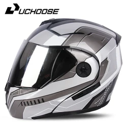 2024 Caschi apribili per motociclisti da corsa unisex Casco moto modulare a doppia lente Casco integrale sicuro Uomo Adulto Donna