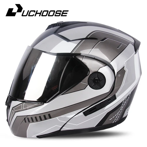 Imagen 1 del producto Cascos abatibles hacia arriba para motociclista de carreras Unisex, casco Modular de doble lente para motocicleta, casco seguro de cara completa para hombres y mujeres adultas 2024