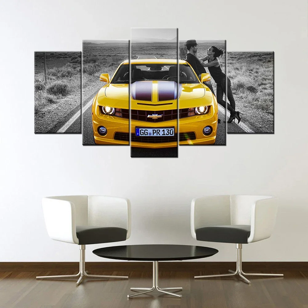 Camaro Supercar Lovers 5 Pieces Wall Art Canvas Poster Paintings for Living Room Office Home Decor Picture Decorations