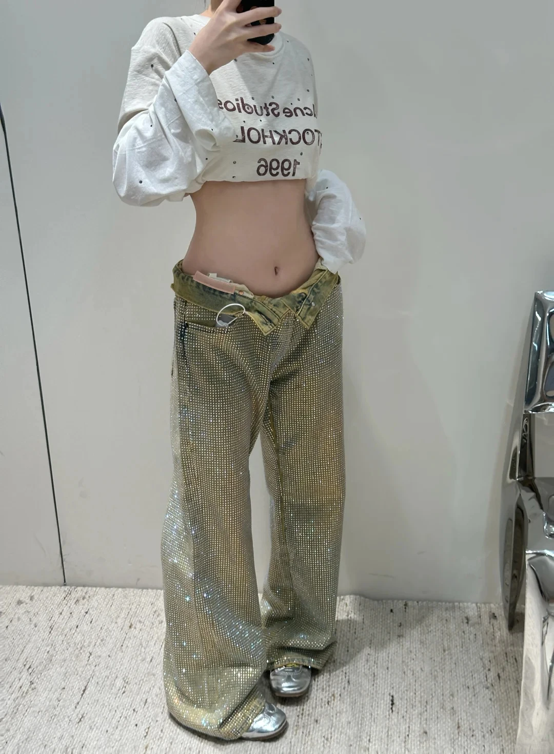 

Green Vintage High Waist Women Jeans Fashion Streetwear Wide Leg Jean Hip-hop Y2K Style Female Trouser 2025 Baggy Denim Pants