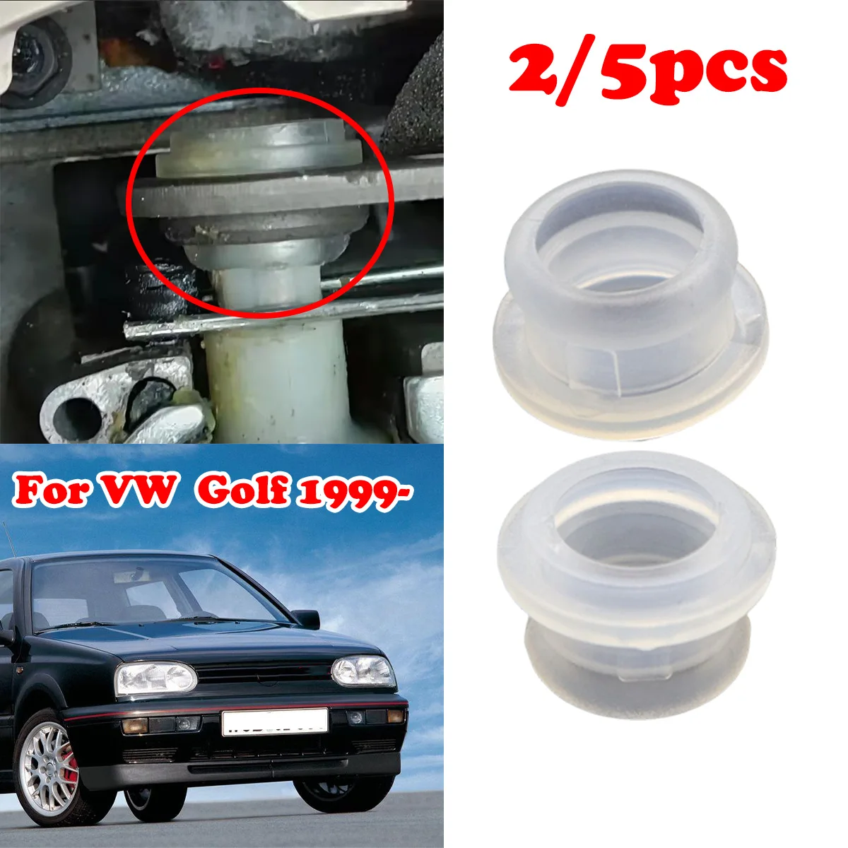 

2/5Pcs Gear Shifter Cable Bushing Fix For VW Golf 1999- Jetta 2005- Polo 2003- Gearbox Shift Lever Rubber Sleeve Lever Pad Apron