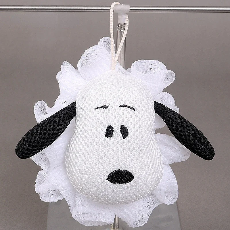 Snoopy Cartoon Soft Shower Mesh Bath Sponge Balls Shower Puff Body Cleaner Exfoliating Scrubbers Bath Ball Bathroom Accessories