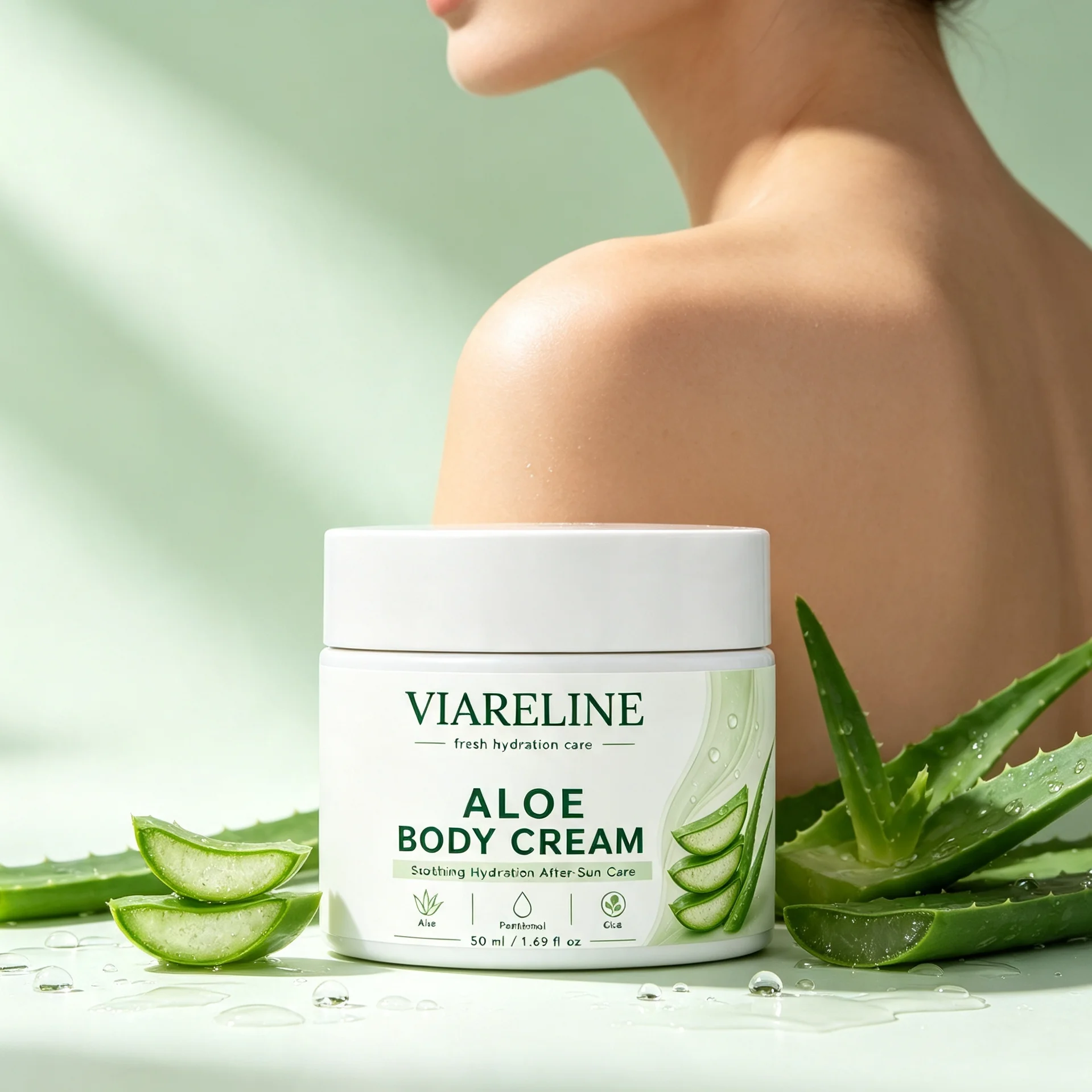 Aloe Extract After Sun Repair Cream Cooling Calming Sun Damaged Skin Moisturizing Body Lotion For Outdoor Travel Beach Daily Use