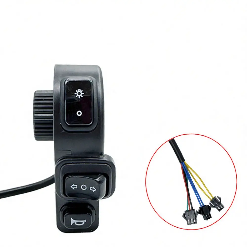 Handlebar Combination Switch For E Bike 3 In 1 Headlight Horn Turn Signal Control Waterproof Electric Scooter Part