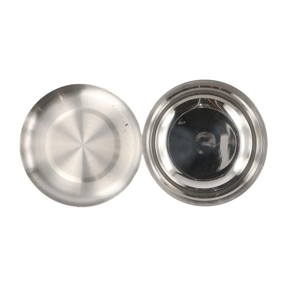 With Lid Korean Stainless Steel Bowl Round Single Layer Rice Bowl Smooth Surface Silver Children Bowl Kimchee