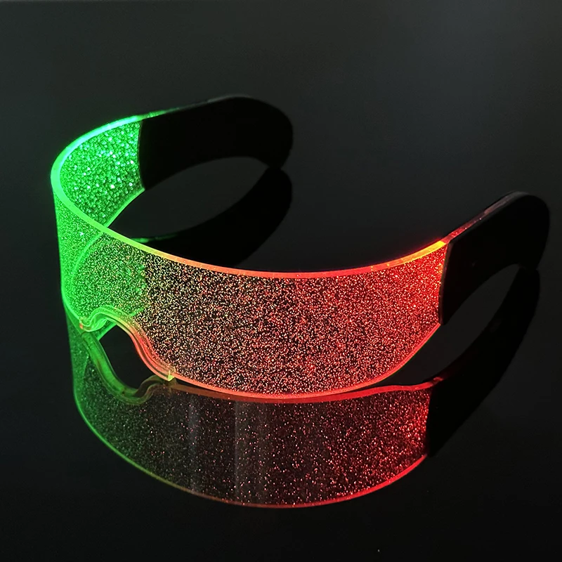 Lunettes à visière néon LED Robot, fête fluorescente, bar, carnaval, accessoires de costumes de Noël, nouveauté