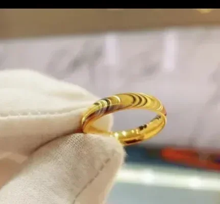 

100% 999 real gold rings for couples 24k pure gold finger ring 5d yellow gold ring wedding jewelry