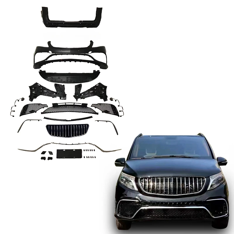 High Quality GT Style PP Material Body Kit Front Rear Bumper For Vito Vclass W447 V250 Modified Tuning Parts