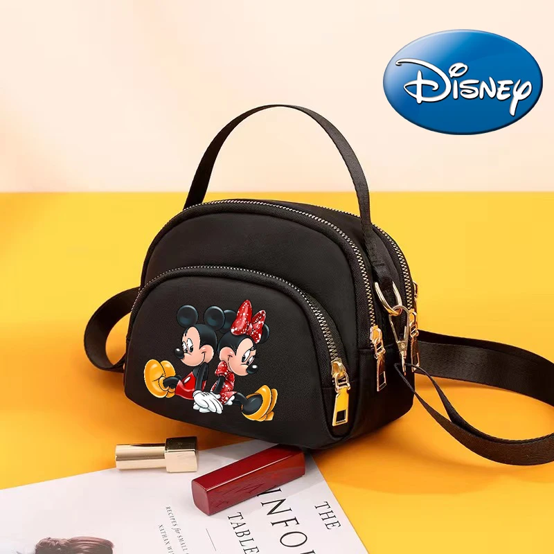 Mickey Minnie Mouse Women Crossbody Zipper Mobile Phone Shoulder Bag Female Handbag Cartoon Multifunction Small Bag Lady Purse