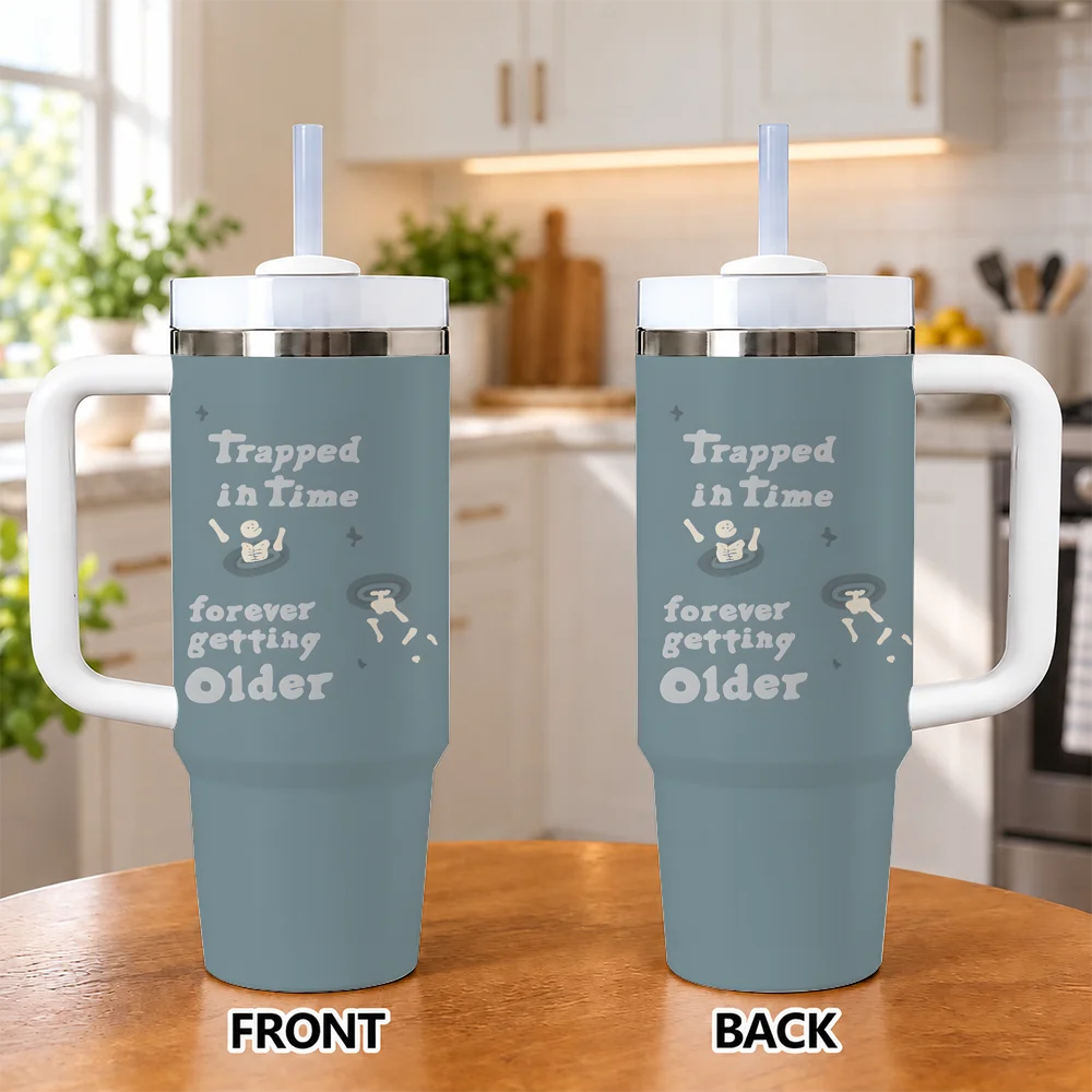 Broken Planet Vacuum Flasks 40oz Insulated Stainless Steel Tumbler with Handle & Straw, Hot Cold Gift Cup