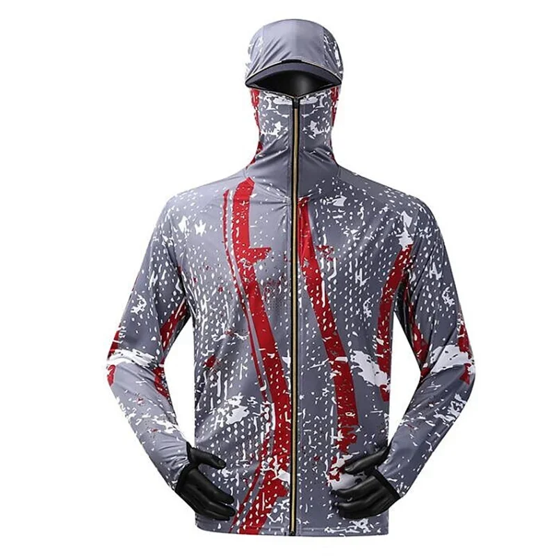 Comfortable Ventilation Printing Fishing Shirts Sublimation Hoodie Jerseys Men's Anti-UV With Zipper Fishing Clothing