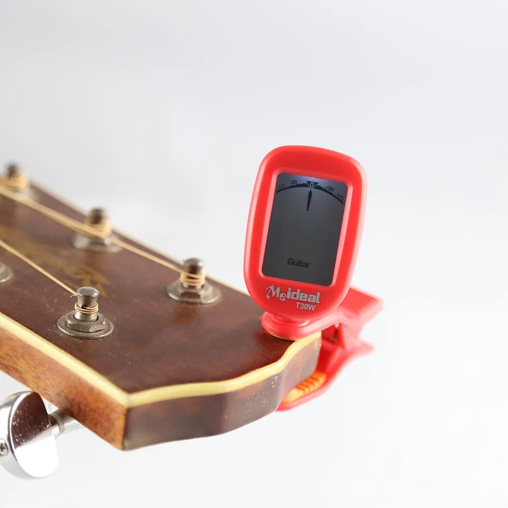 

1pc Professional Guitar Tuner Acoustic Folk Ukulele Violin LCD Display Multiple Tuning Modes Non-Slip Clamp Portable Instrument