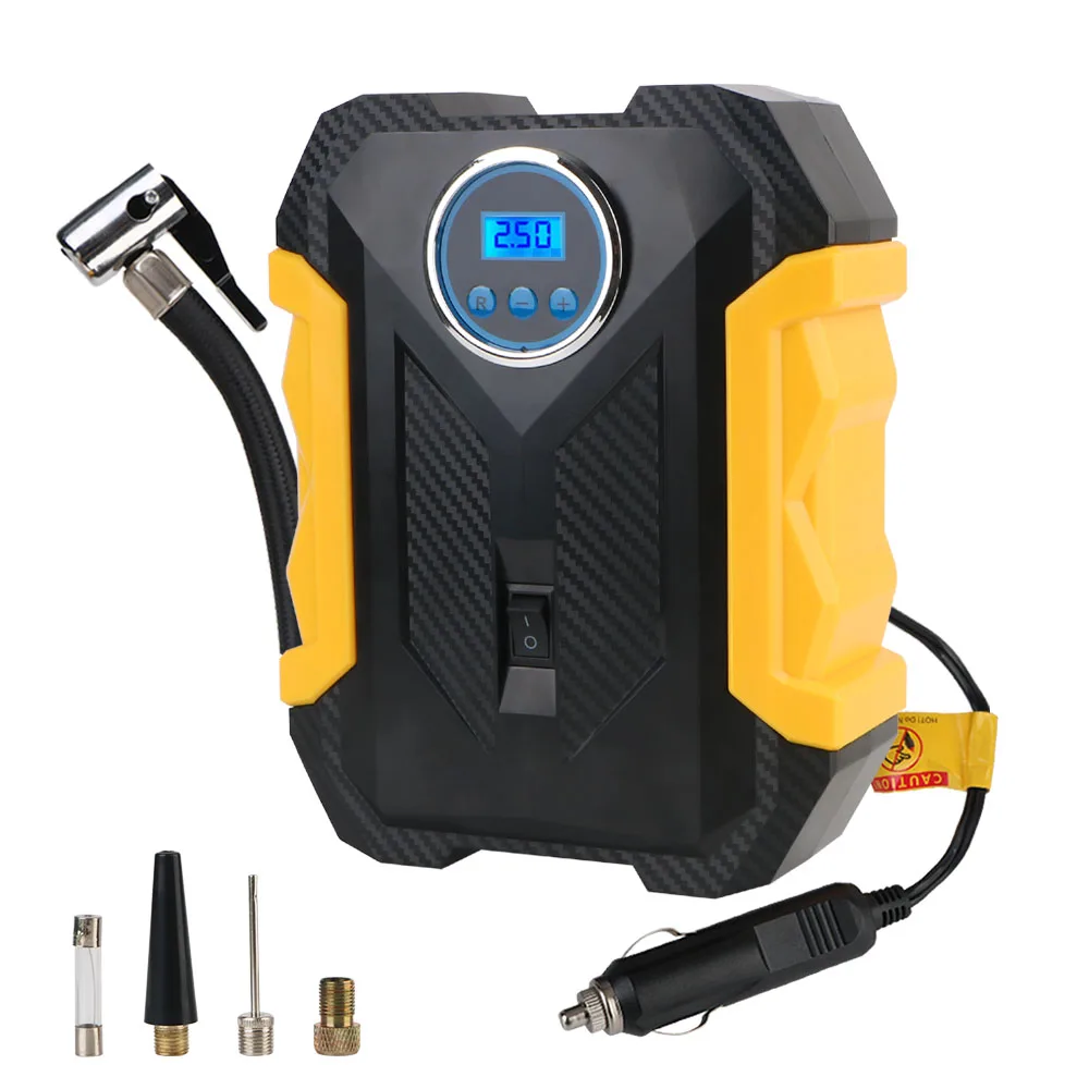 

150PSI 120W Portable 12V Digital Air Compressor LCD Display Tire Inflator With LED Light Cigar Lighter Plug Air Pump