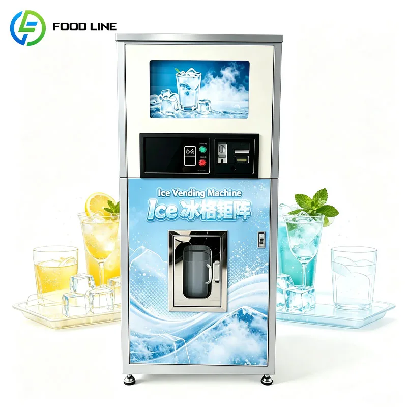 24 Hour Ice Vending Machine Commercial Automatic Ice Supply Kiosk For Store Gas Station Business Customized