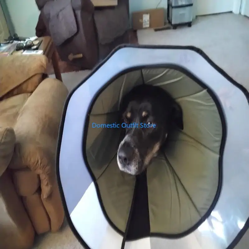 طوق التعافي البيطري للعناية بالحيوانات الأليفة، طوق جراحي على شكل دائرة، أطواق الكلاب للكلاب الكبيرة والمتوسطة 68TC