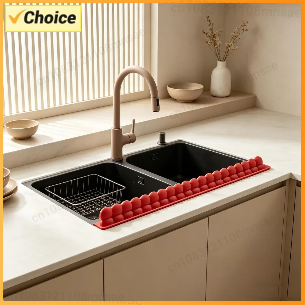 Silicone Sink Splash Guard with Suction Cups Water Barrier Easy To Clean 9.3cm Height for Keeping Clothes Dry & Countertop Clean