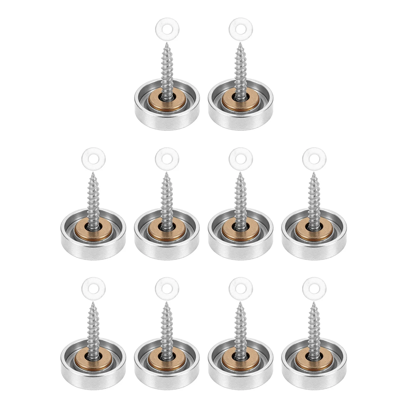 

10Set Stainless Steel Mirror Screws Decorative Caps 16Mm Glass Furniture Fasteners Bathroom Wardrobe Wall Sign Mounting Kit