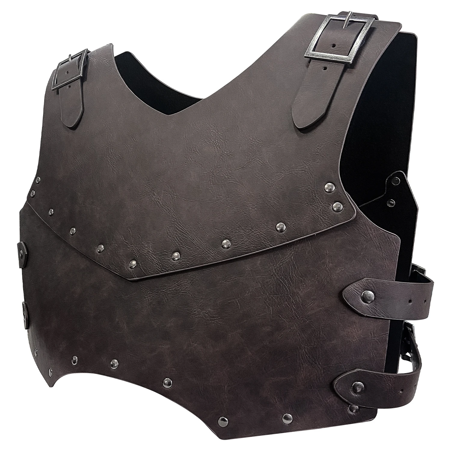 Traje medieval masculino armadura de peito, protetor de peito cravejado peito retrosteampunk couro cravejado