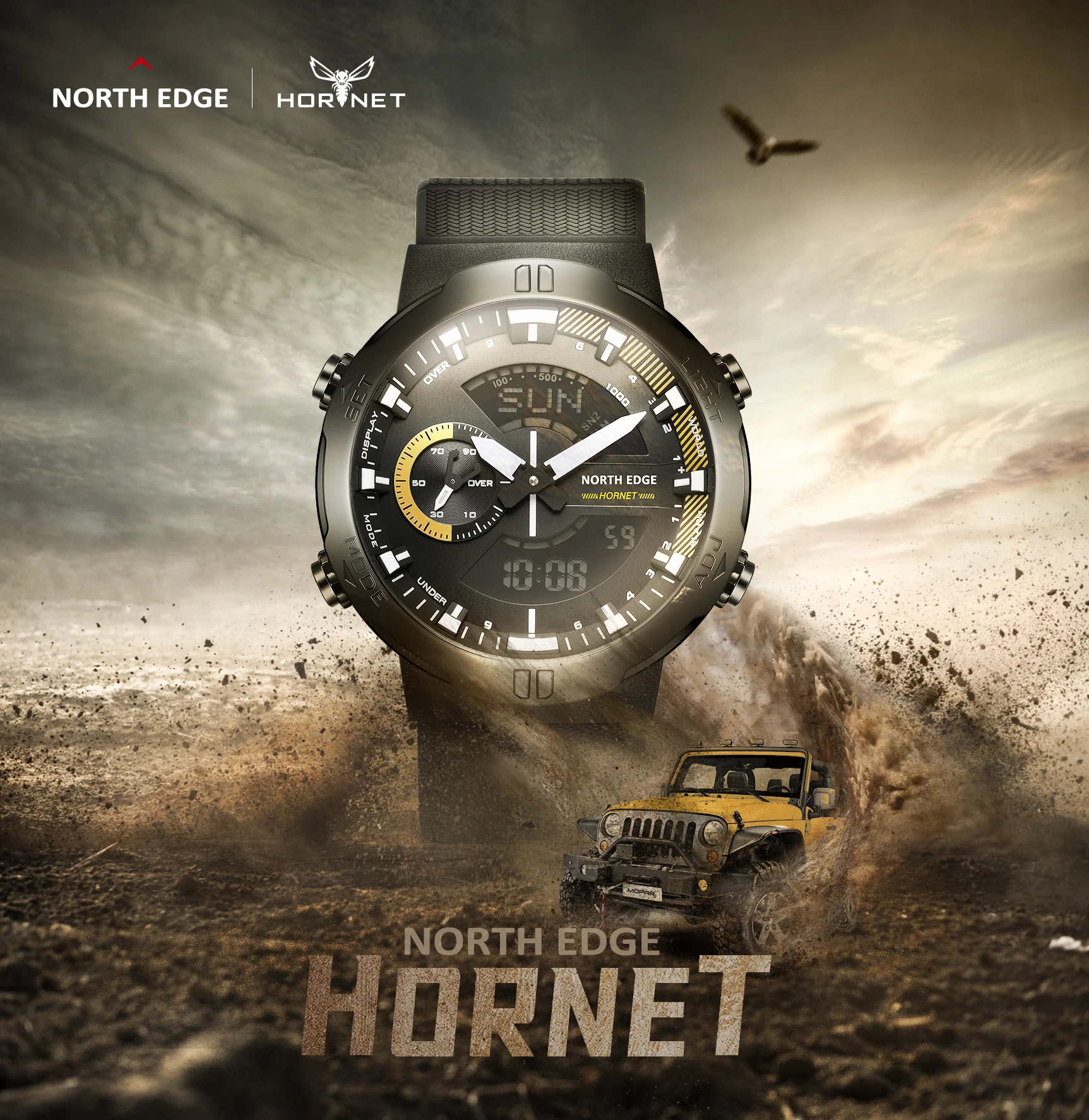Smartwatch Military Watches For Men - NORTH EDGE 남성용 스마트 시계 세계