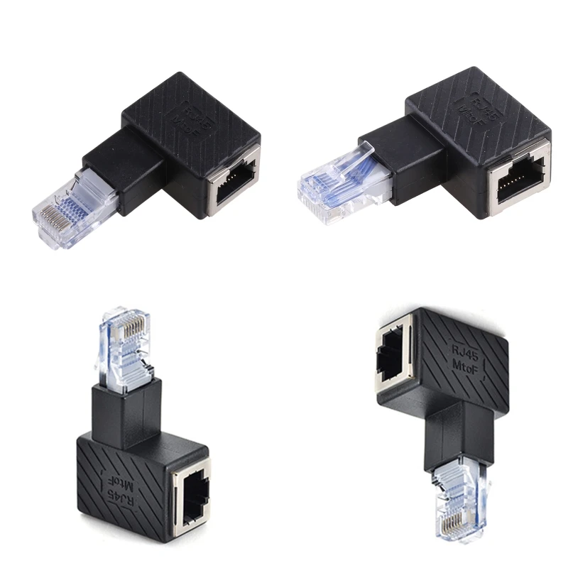 

8P8C for cat 5e/6 Male to Female LAN Ethernet Adapter Up Down Left Rigth Angled 90 Degree Network Extension Crystal Head