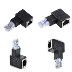 8P8C dla cat 5e/6 męski na żeński Adapter sieci Ethernet LAN w górę w dół lewy prawy kątowy 90 stopni rozszerzenie sieci kryształowa opaska na głowę