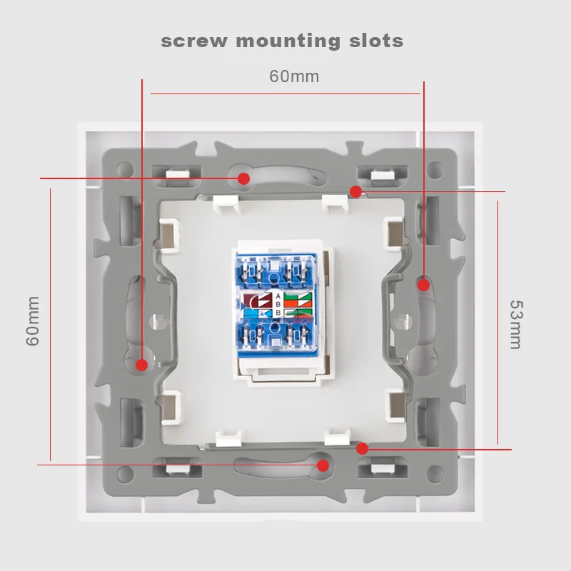 Cat6 rj45 wall socket network socket with TV wall data double socket telephone crystal glass panel rj45 network socket computer