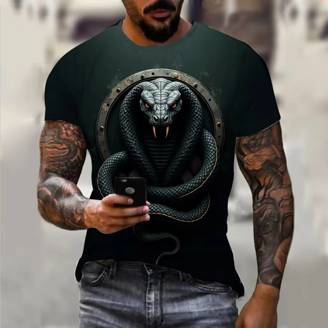 T-shirt grafica serpente gigante mostro di Halloween Sport estivi Tempo libero T-shirt da uomo asciutta rapidamente Abbigliamento per bambini Tee Y2k Donna