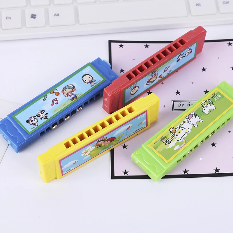 1PC Children\'s Mini Ten-hole Harmonica Toy Primary School Students Beginners Blowing Musical Instruments Harmonica Gift